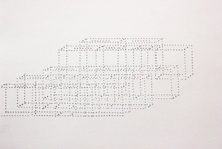 Waiting for Godot#the workers (supportive system), 2016 Perforated Paper